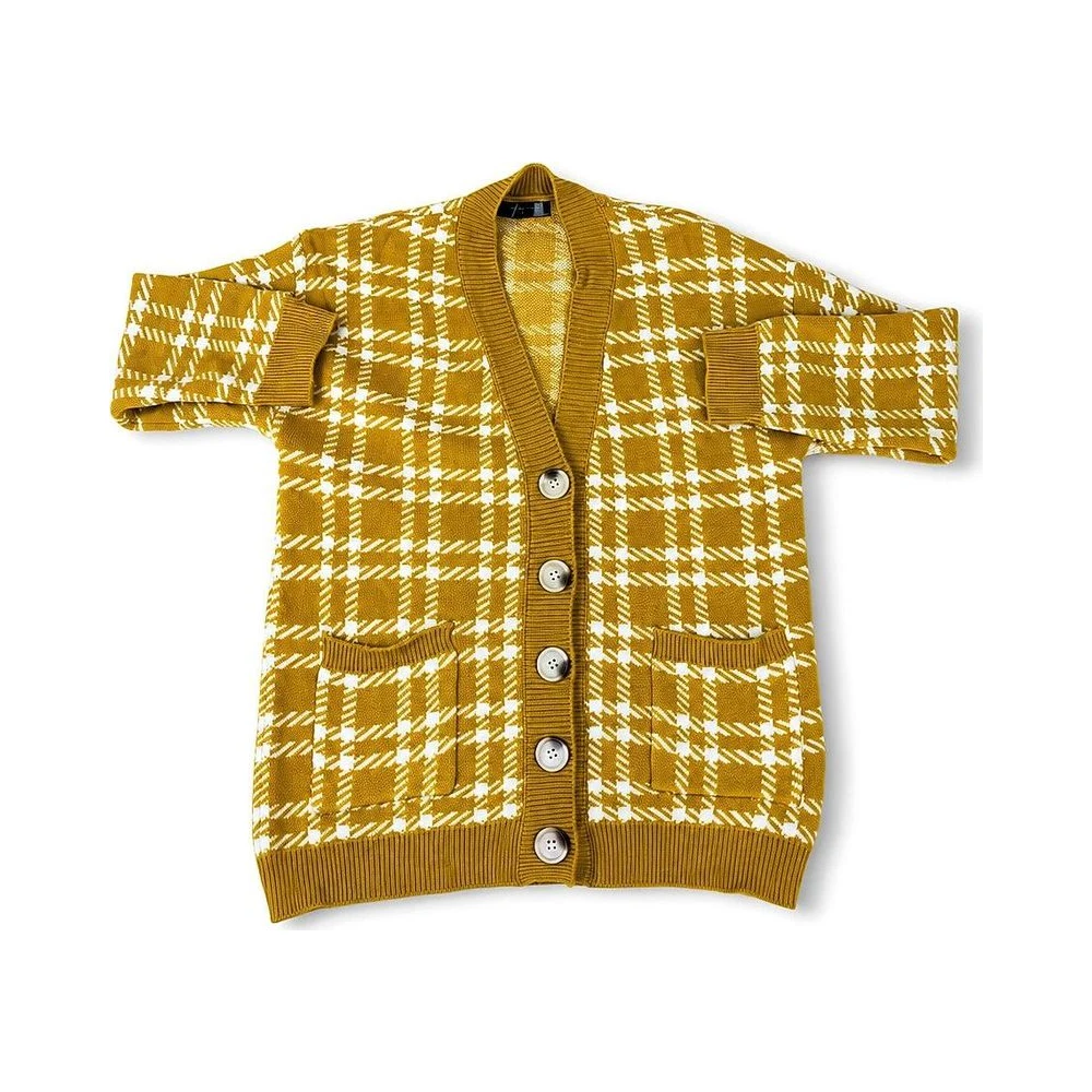 Checked Cardigan