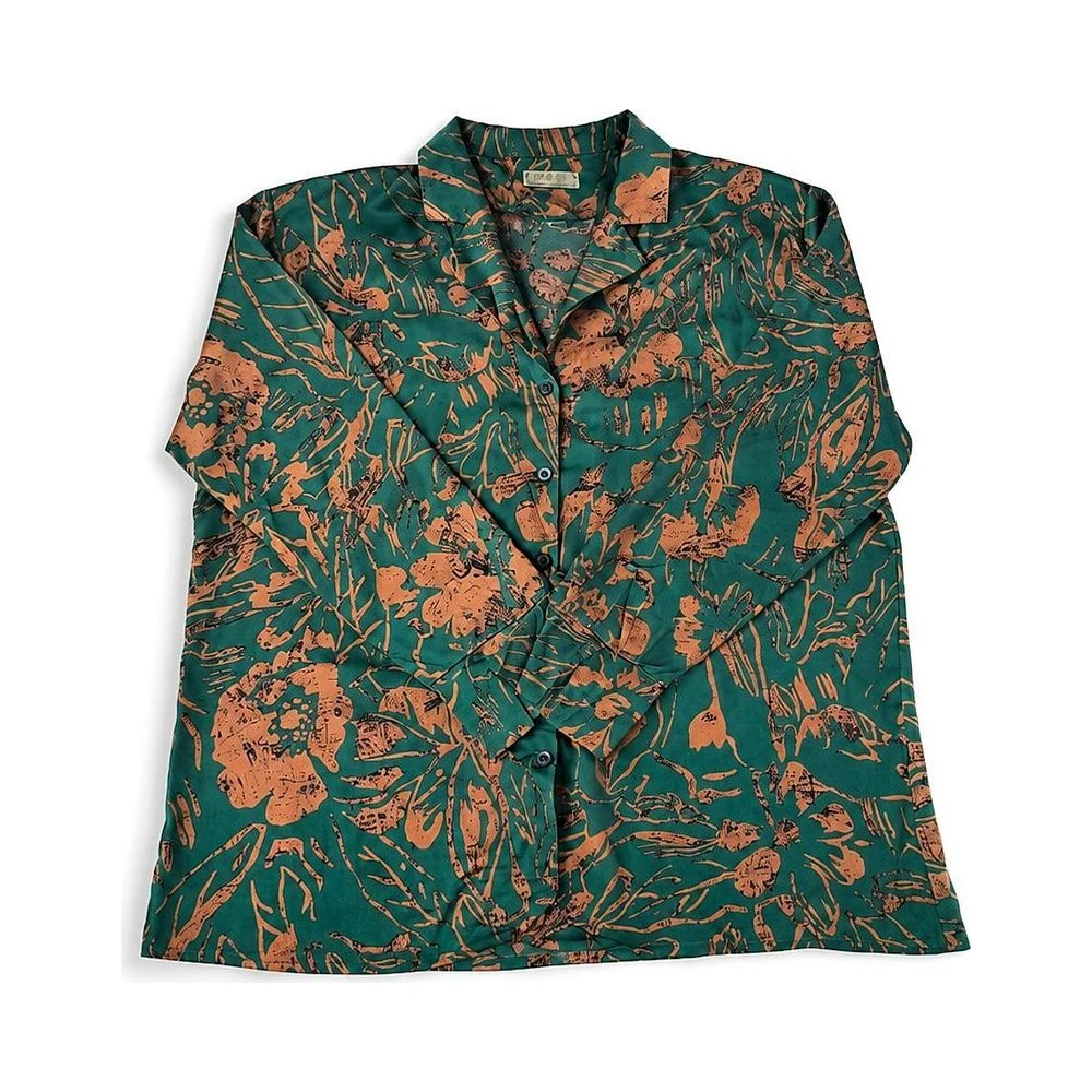 Button-Up Floral Print Top