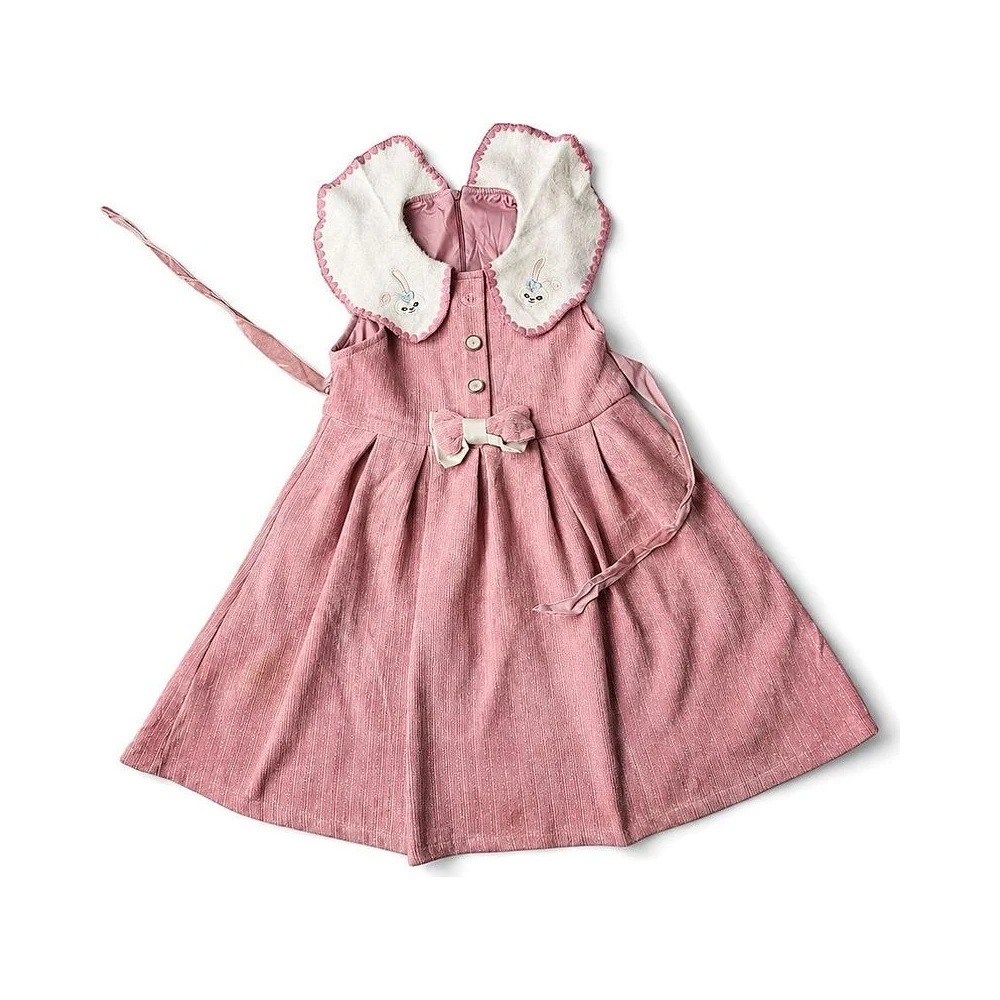 Pink Baby Dress with Collared Neck