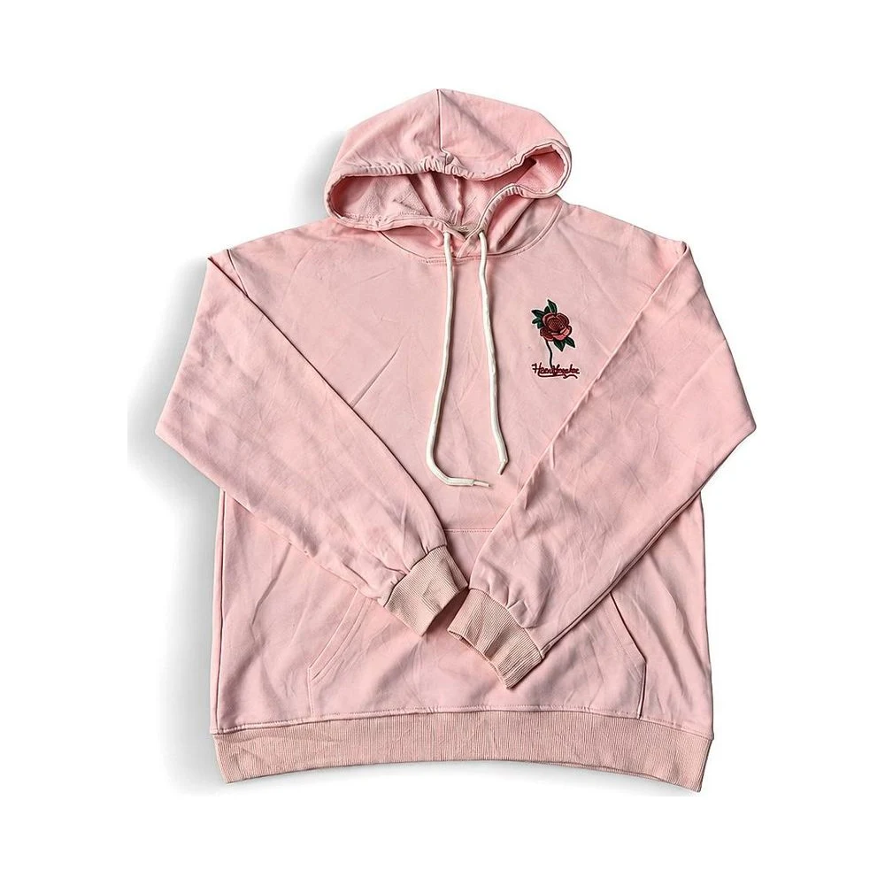 Hooded Sweatshirt with Rose Embroidery